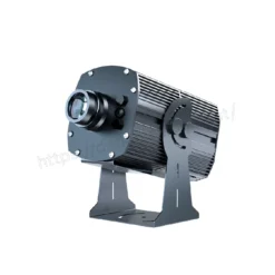 Đèn chiếu logo 600W thân nhôm xám với dãy cánh tản nhiệt dày và chân đế chữ U